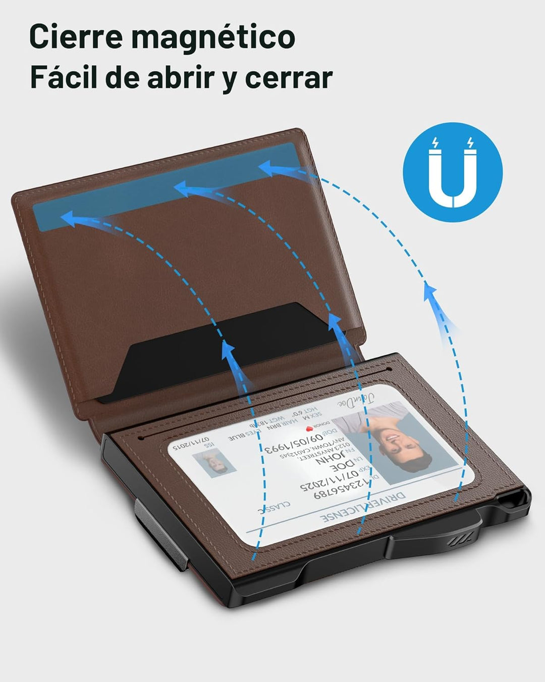 typecase Cartera para Hombre: con bloqueo RFID y clip para dinero,...