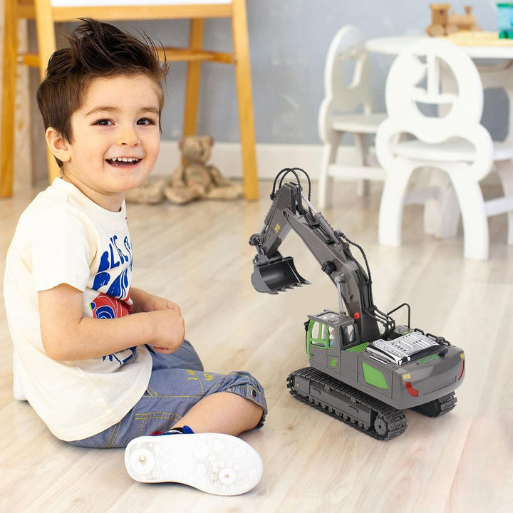 PREPOP Excavadora de juguete a control remoto para niños de 6 a 12...