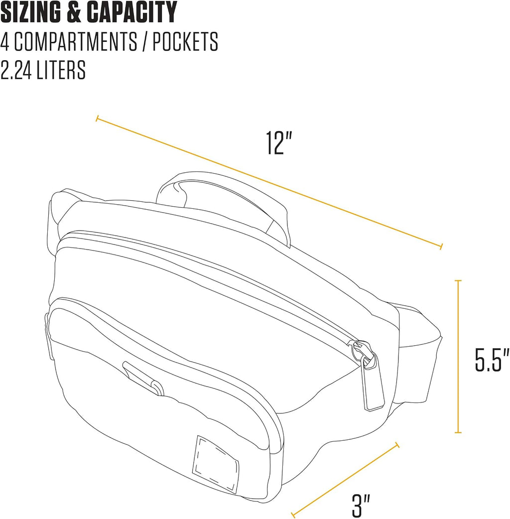 Carhartt Bolsa Bandolera Clásica Ajustable, Duradera, Riñonera Resistente al Agua de 600 Deniers