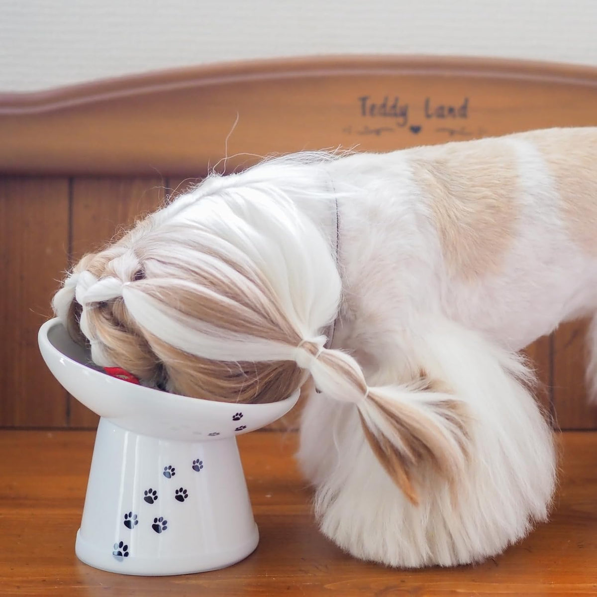 Necoichi - Cuenco elevado para comida para perros, inclinado 15° (perro, inclinado extraancho)