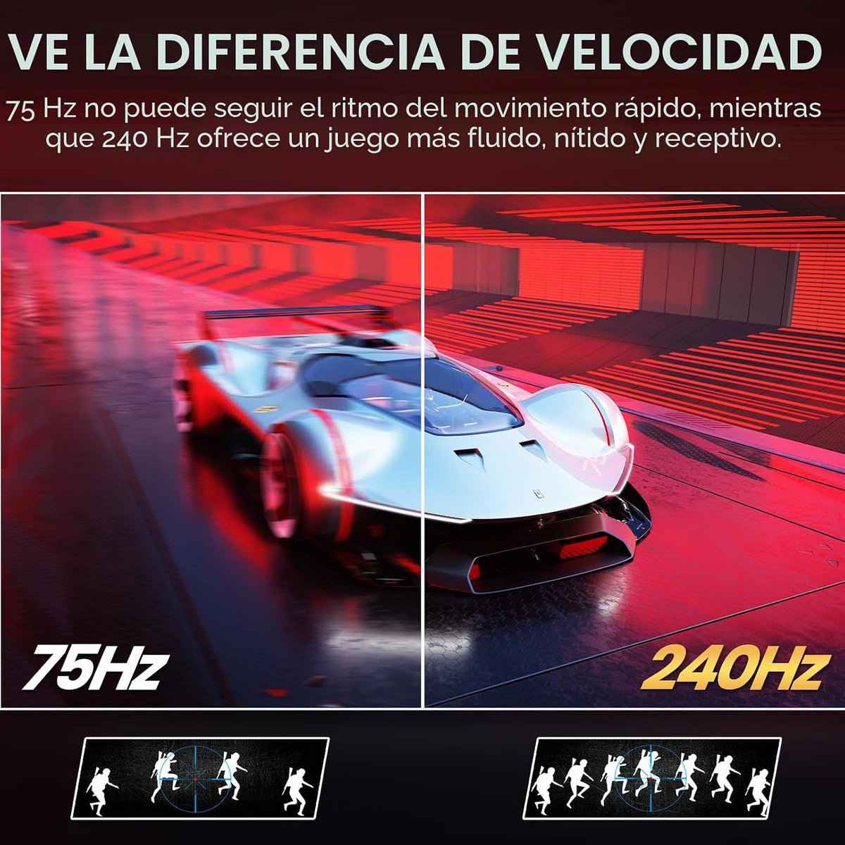 CRUA Monitor curvo para juegos de 32" 4K 240 Hz, 1500R, FreeSync, p...