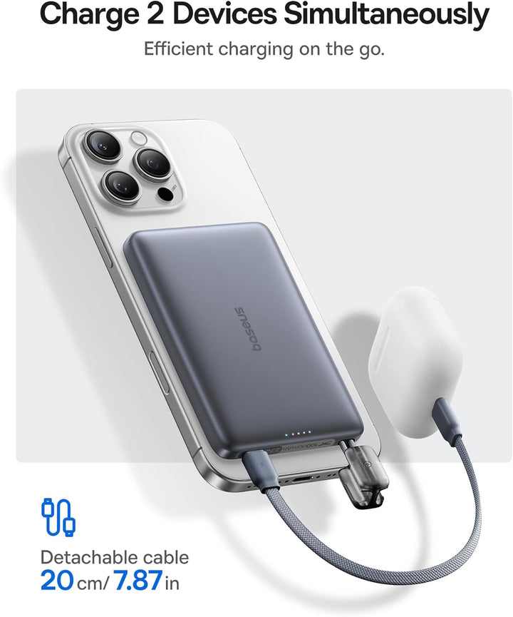 Baseus Picogo Qi2 - Cargador portátil Magsafe de 15 W, cargador por...