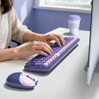 Combo de teclados inalámbricos y ratón, juego de teclado inalámbrico USB de 2.4 G, Negro Rosa-1