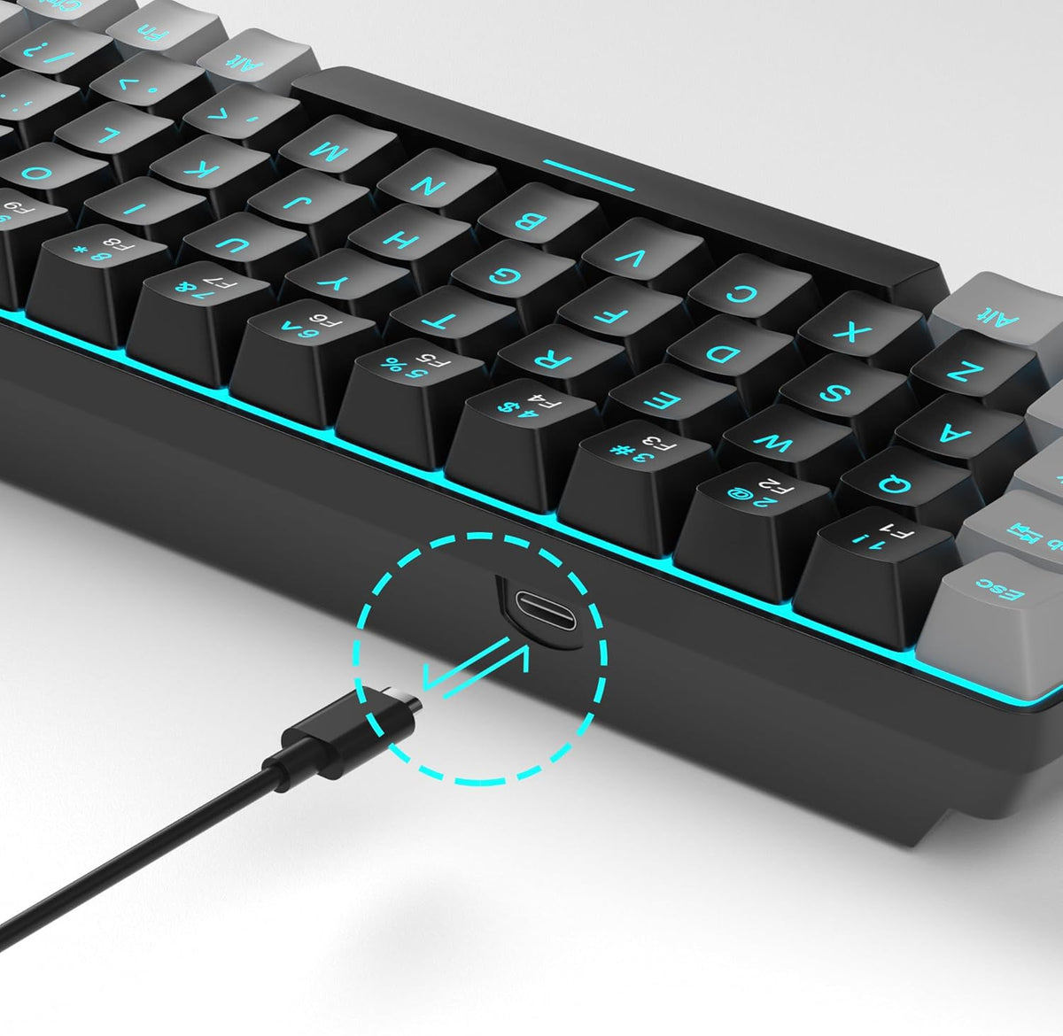 MageGee MK-Box - Teclado mecánico portátil 60% para juegos, retroil...