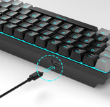 MageGee MK-Box - Teclado mecánico portátil 60% para juegos, retroil...