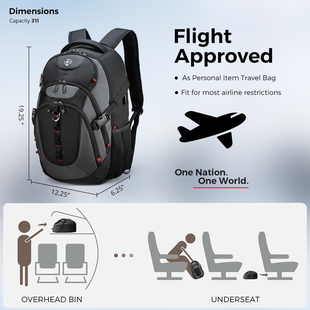 swissdigital Mochila para portátil de viaje de negocios, para hombr...