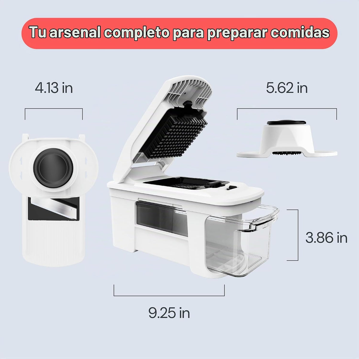 Fullstar Pro XL Picadora de verduras y rebanadora de mandolina, herramienta