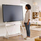 Pizarra de escritura móvil LCD con soporte, pizarra blanca rodante de 50 x 34 pulgadas sobre ruedas, pizarra blanca portátil con mensajes para oficina, hogar, exteriores, altura ajustable de
