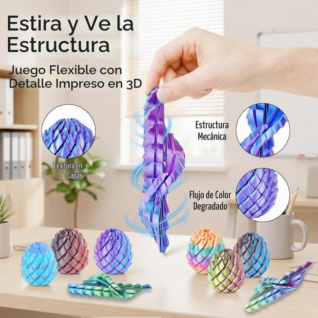 12 piezas de mini huevos de dragón con forma de giro, impresos en 3D para