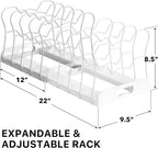 Simple Houseware Estante expandible para sartenes con 10 compartimentos