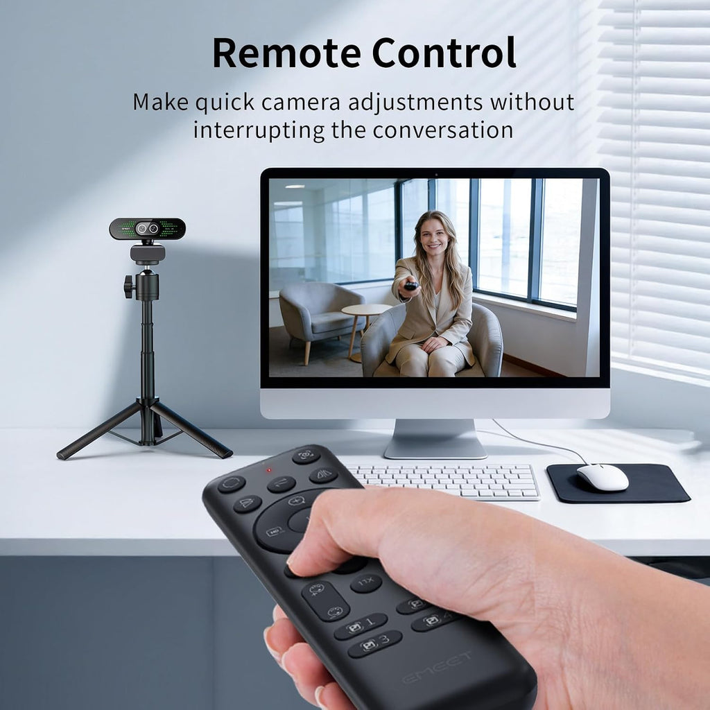EMEET NOVA 4K Cámara web 4K de doble cámara para PC, gran angular y teleobjetivo