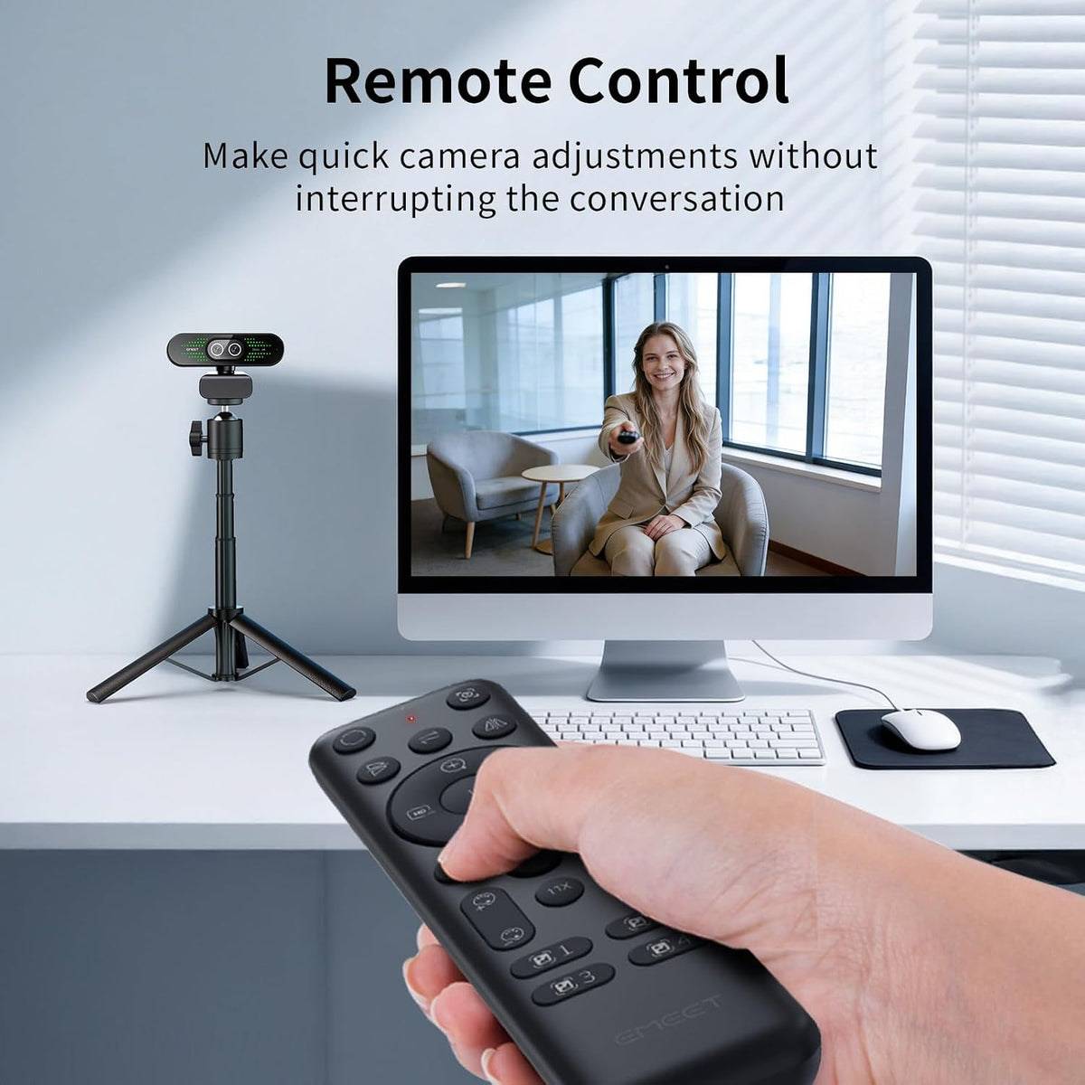 EMEET NOVA 4K Cámara web 4K de doble cámara para PC, gran angular y teleobjetivo