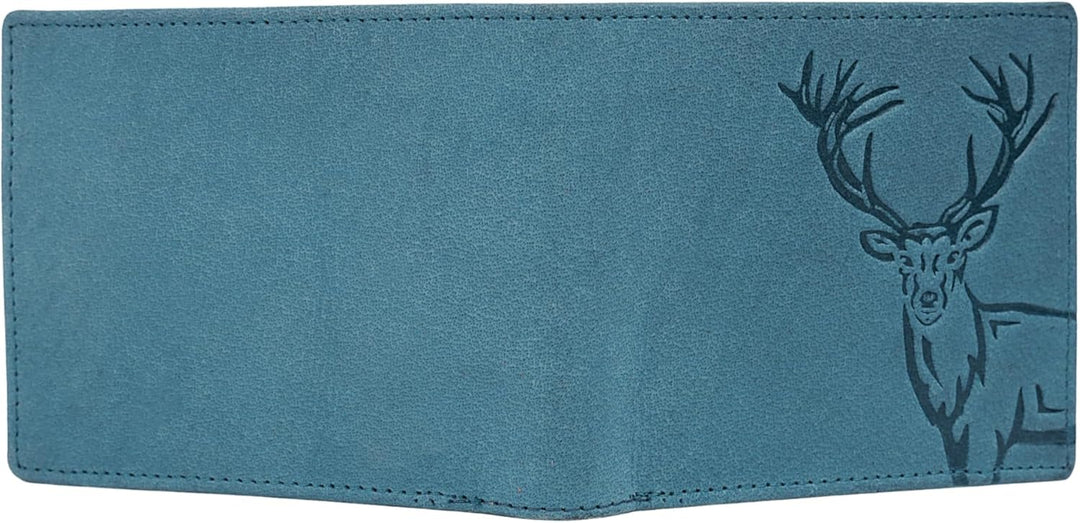 LONDON ALLEY - Cartera de cuero vintage de ciervo marrón para hombr...