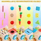 Kizfarm Kit educativo de madera 8 en 1, juguetes Montessori para niños de 1