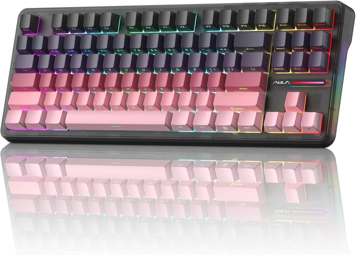 Aula F87 Pro Gaming Keyboard, Tri-Mode BT5.0\/2.4GHz\/USB-C Hot-Swa...
