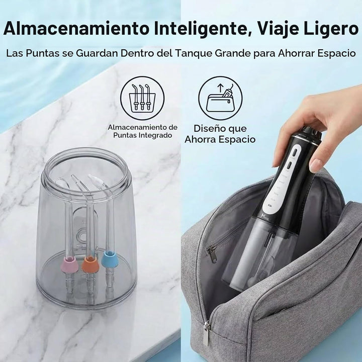 MOCEL - Irrigador dental inalámbrico con 5 modos, limpiador de dien...