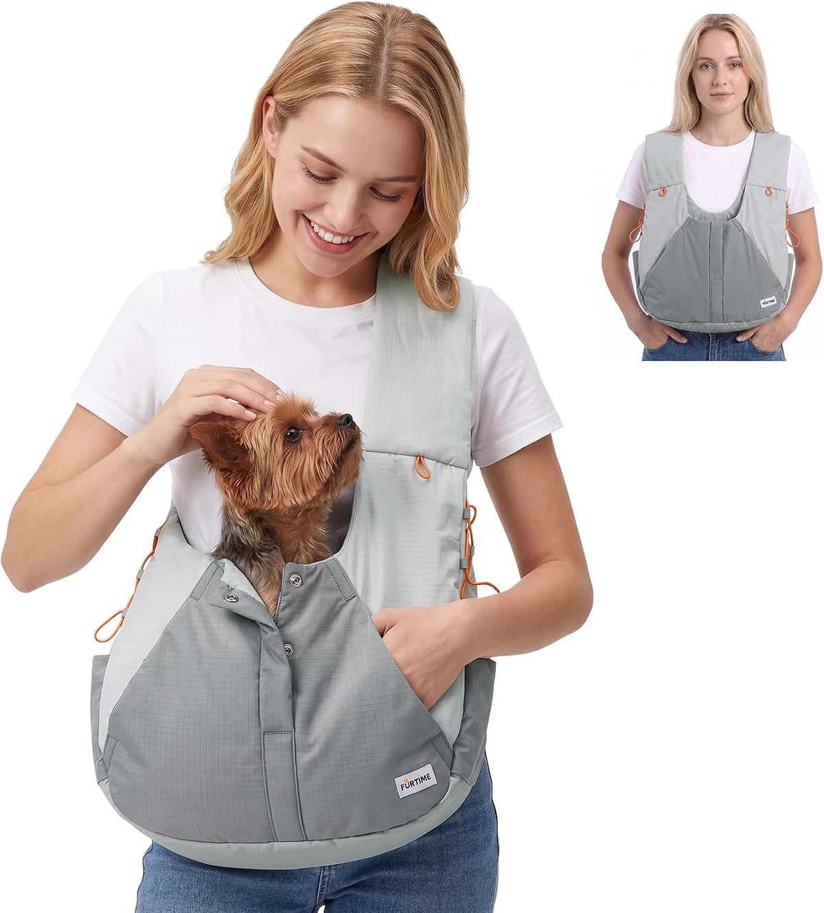 FURTIME Transportador para perros, arnés para cachorros para perros