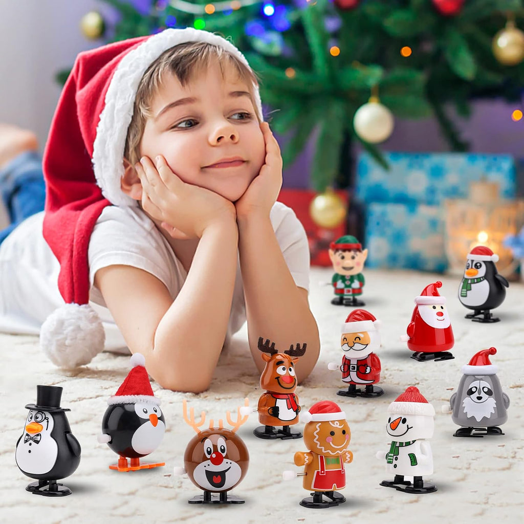 30 piezas de juguetes de cuerda para niños, rellenos de calcetines de Navidad, juguetes de relojería, juguetes de primavera, recuerdos de fiesta, bolsas de golosinas para Pascua Navidad Año Nuevo