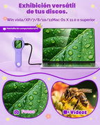 Microscopio para niños, lupa digital 500X, juguete para explorar STEM, color morado