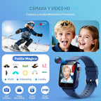 Reloj inteligente para niños con 26 juegos de rompecabezas, pantalla táctil HD, reloj para niños, cámara, reproductor de música, reloj despertador, calculadora, podómetro, tarjeta de aprendizaje, juguetes de 12/24 horas para niños de 3 a 12 años, regalo d
