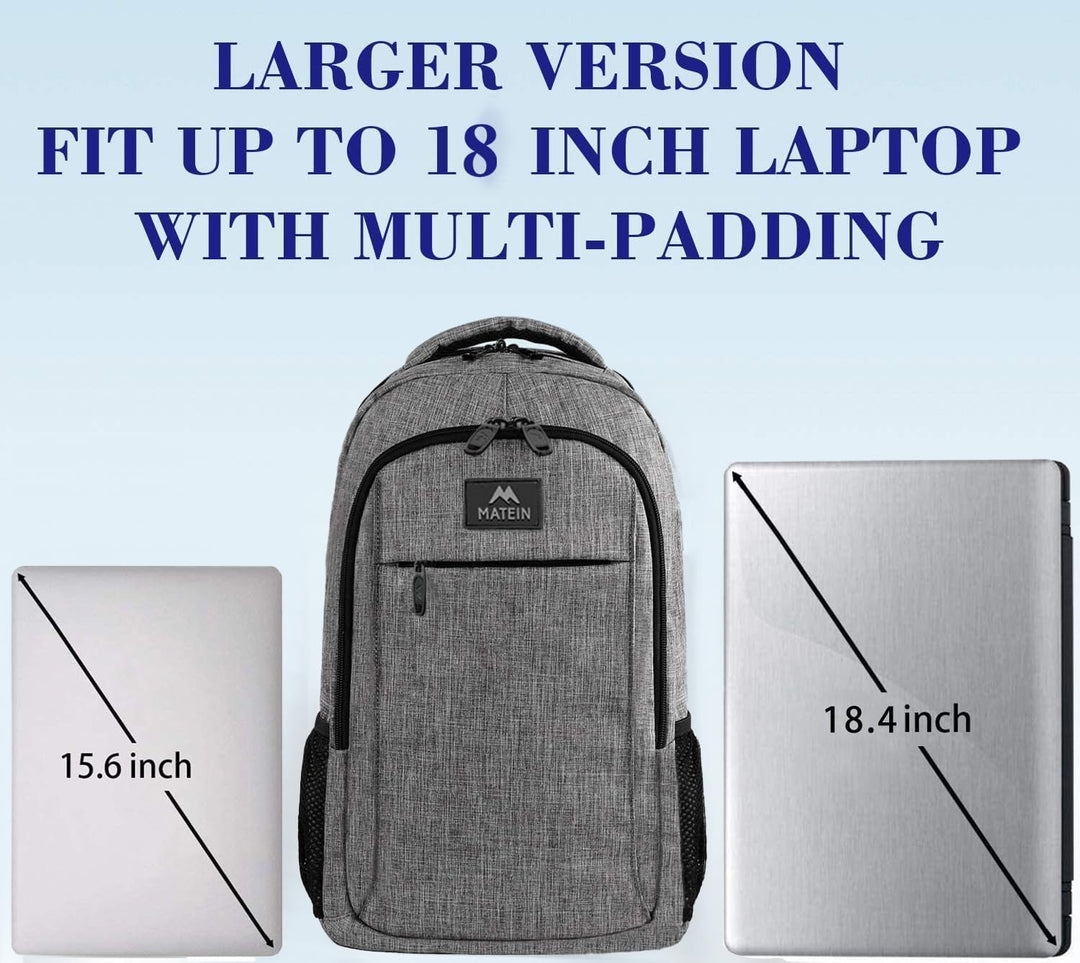 MATEIN - Mochila extra grande de 18.4 pulgadas para laptop, mochila...