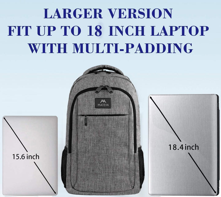MATEIN - Mochila extra grande de 18.4 pulgadas para laptop, mochila...