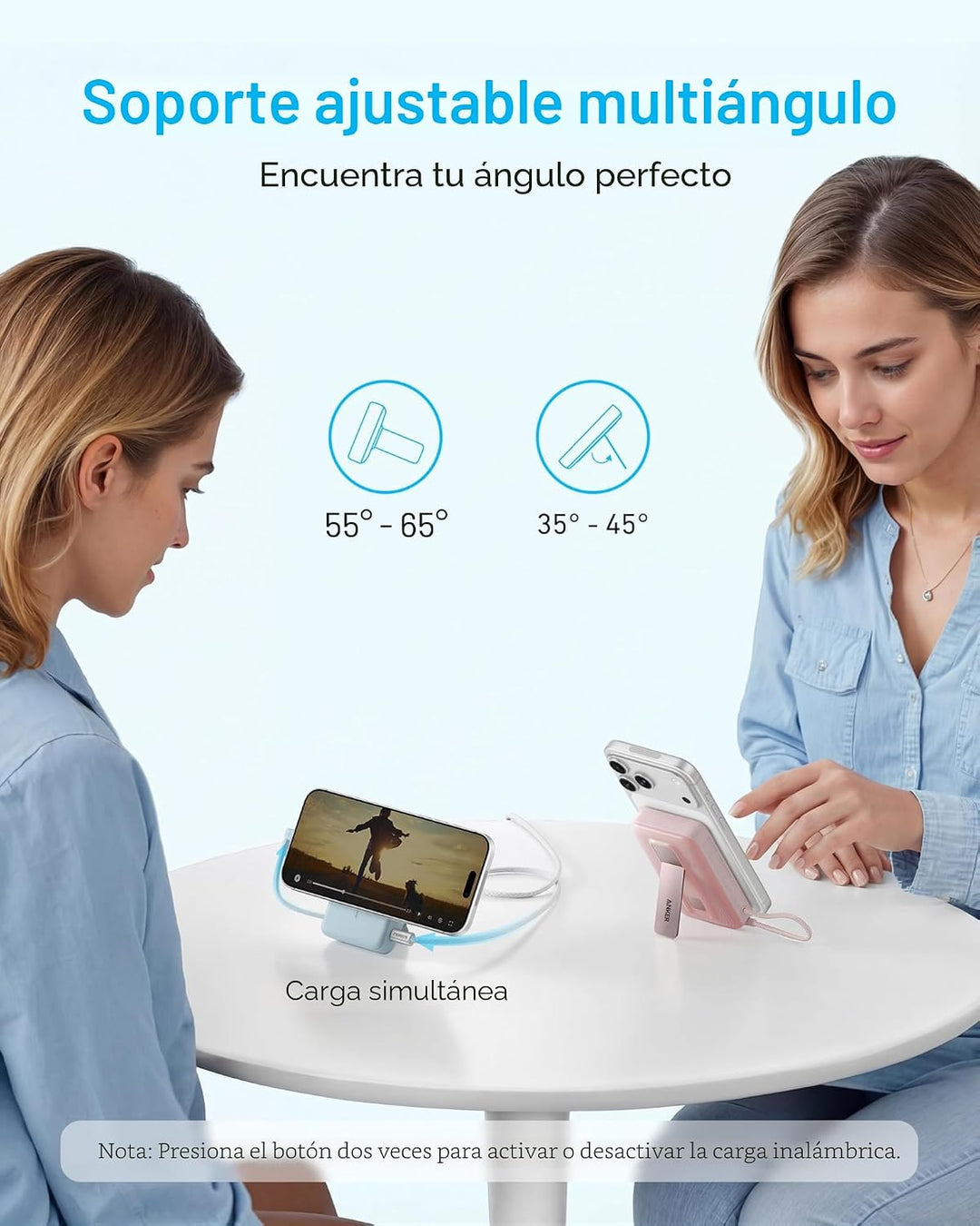 Anker Zolo - Banco de energía magnético, cargador portátil inalámbr...