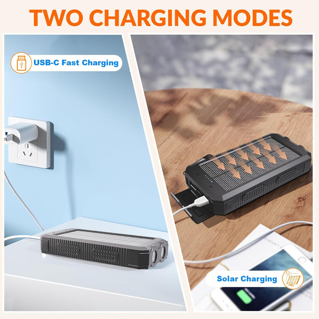 Cargador solar de batería de 20,000 mAh, cargador de teléfono portá...