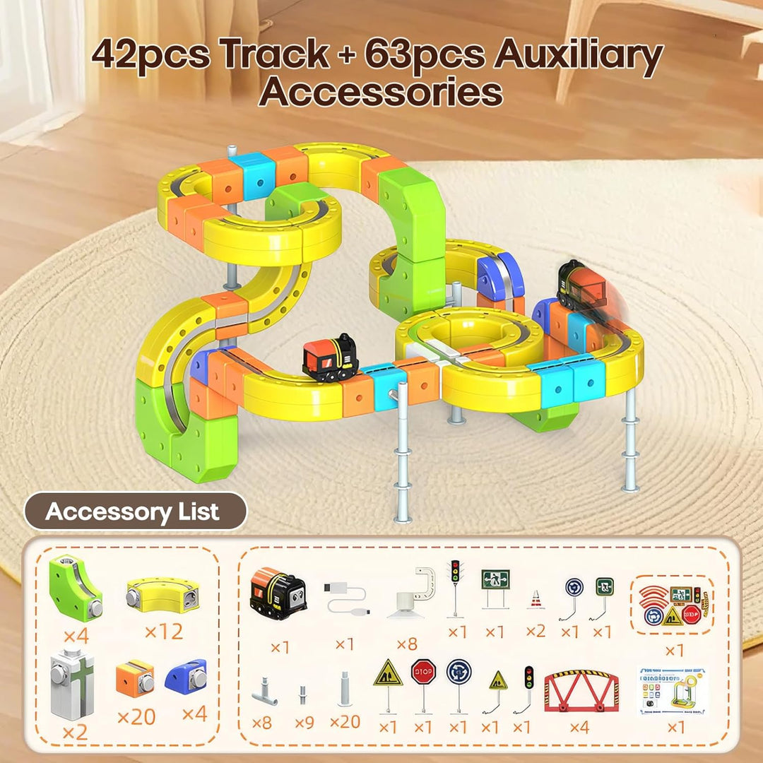 Juego de tren eléctrico  42 piezas flexible 3D que desafía