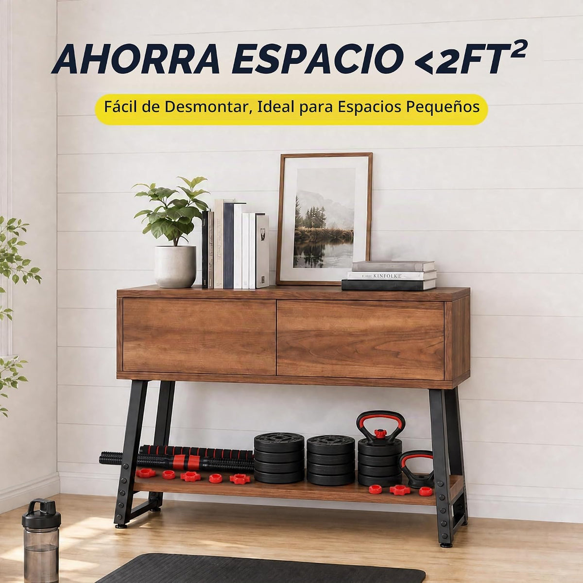 HulkFit Juego de mancuernas ajustables, juego de pesas libres de 40/60 libras con conector, juego de mancuernas 5 en 1 utilizado como barra, pesas rusas, soporte de levantamiento de pesas, placas de