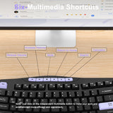 Combo de teclado y mouse inalámbricos, teclado ergonómico con 6 tec...