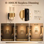 Luces nocturnas LED regulables de acrílico enchufable, sensor de