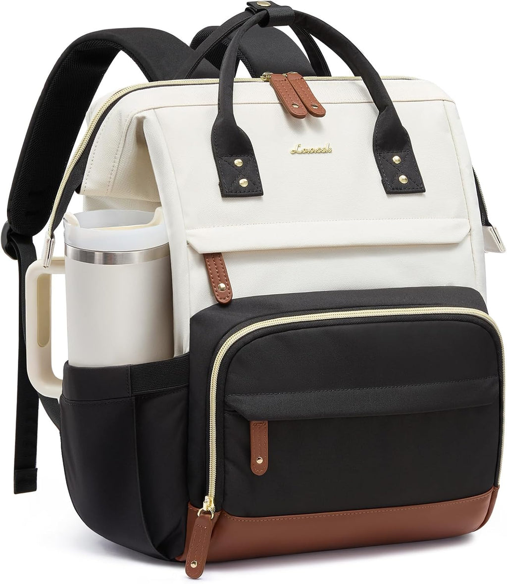 LOVEVOOK - Mochila para computadora portátil para mujeres, mochila de 15.6 pulgadas con gran capacidad para trabajo y negocios, bolsa impermeable para enfermeras, mochila para la universidad y la