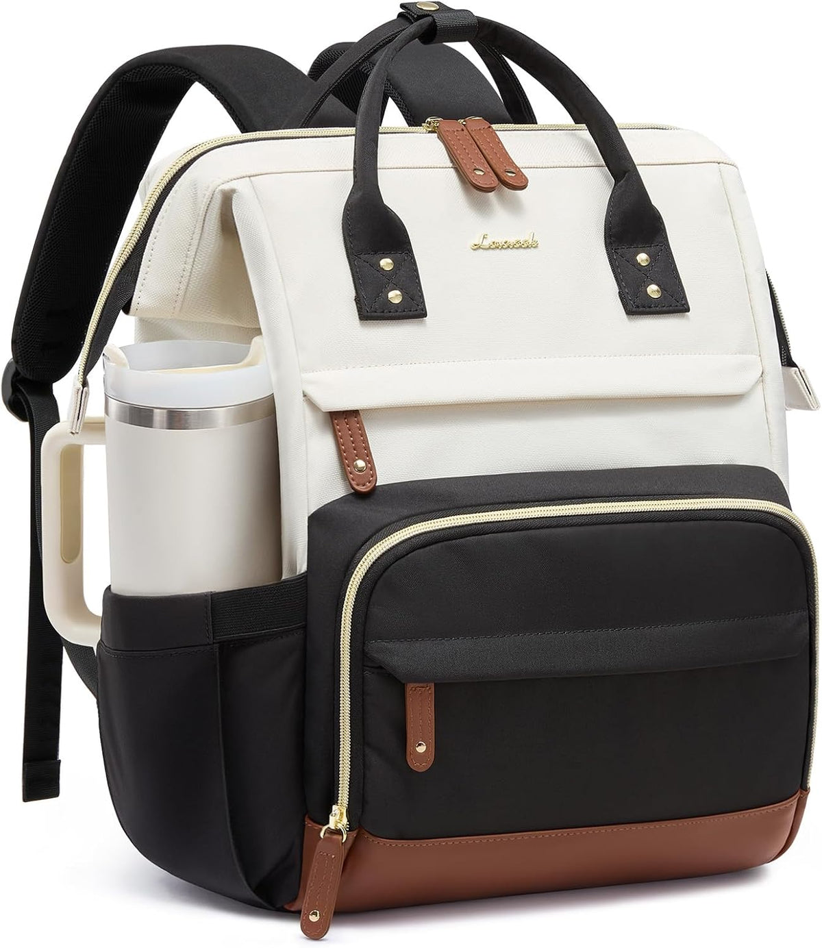 LOVEVOOK - Mochila para computadora portátil para mujeres, mochila de 15.6 pulgadas con gran capacidad para trabajo y negocios, bolsa impermeable para enfermeras, mochila para la universidad y la