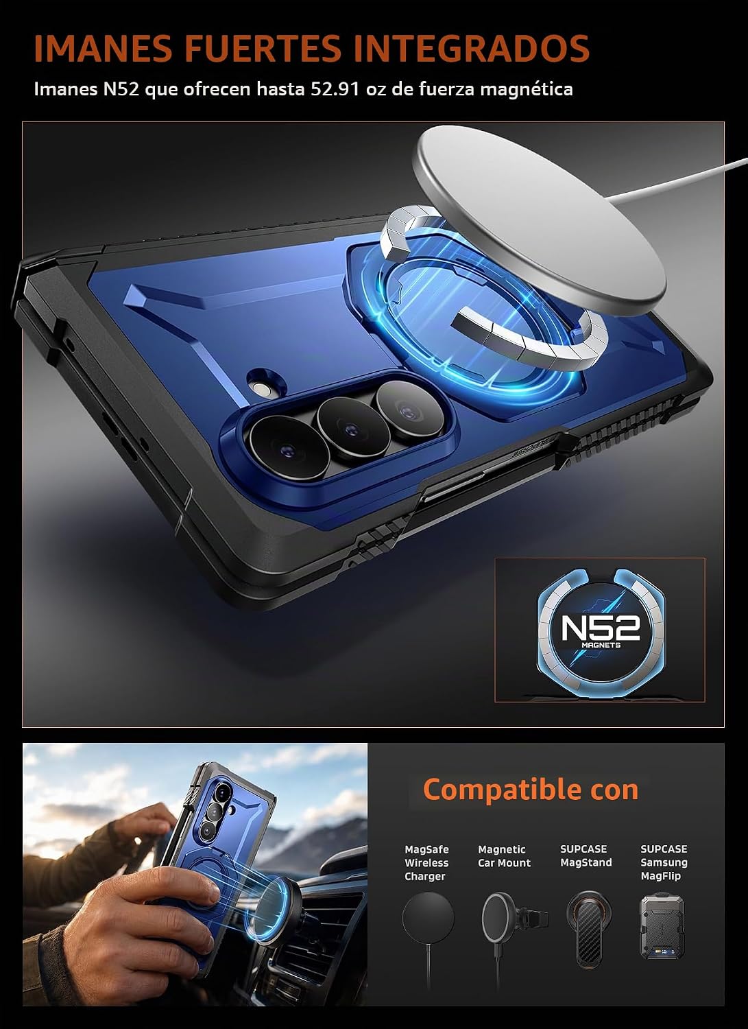 SUPCASE Funda para Galaxy Z Fold 8 Ultra, pantalla de vidrio y privacidad