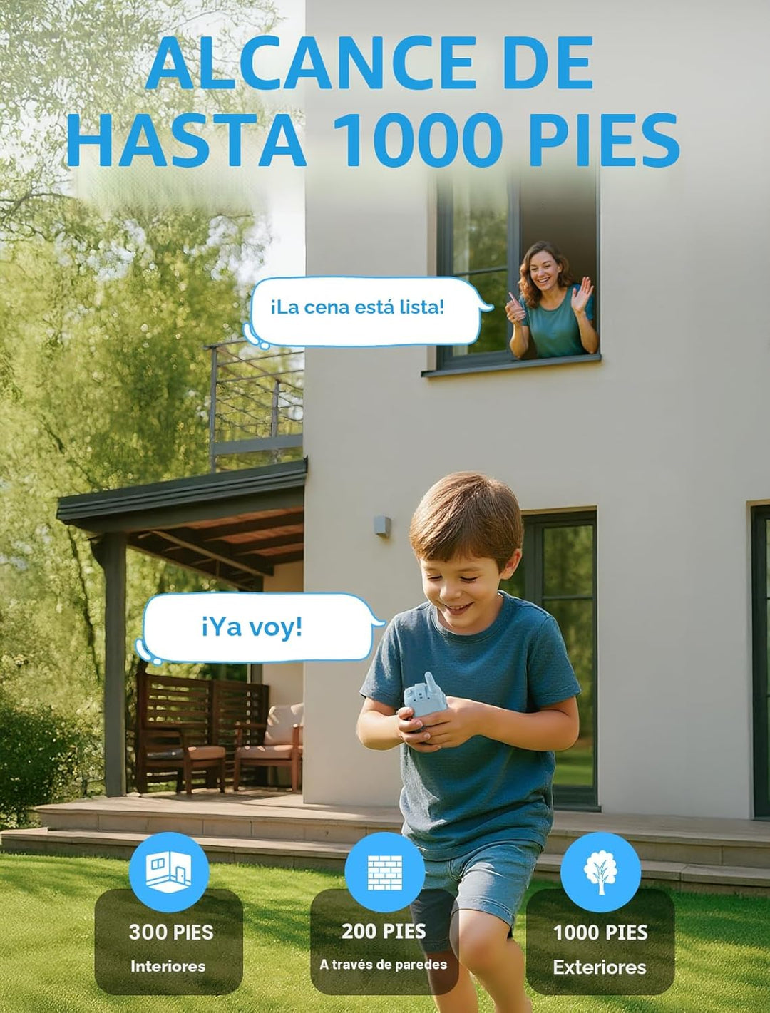 Walkie Talkie para niños con video: paquete de 2 juguetes recargabl...
