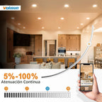 Lámpara VOLISUN 48 paquete de luces empotrables de 6 pulgadas, 5CCT, luz LED ultradelgada con caja de conexiones, 2700K-5000K seleccionable, luz de techo de 1080 lúmenes regulable sin lata, luz LED de techo