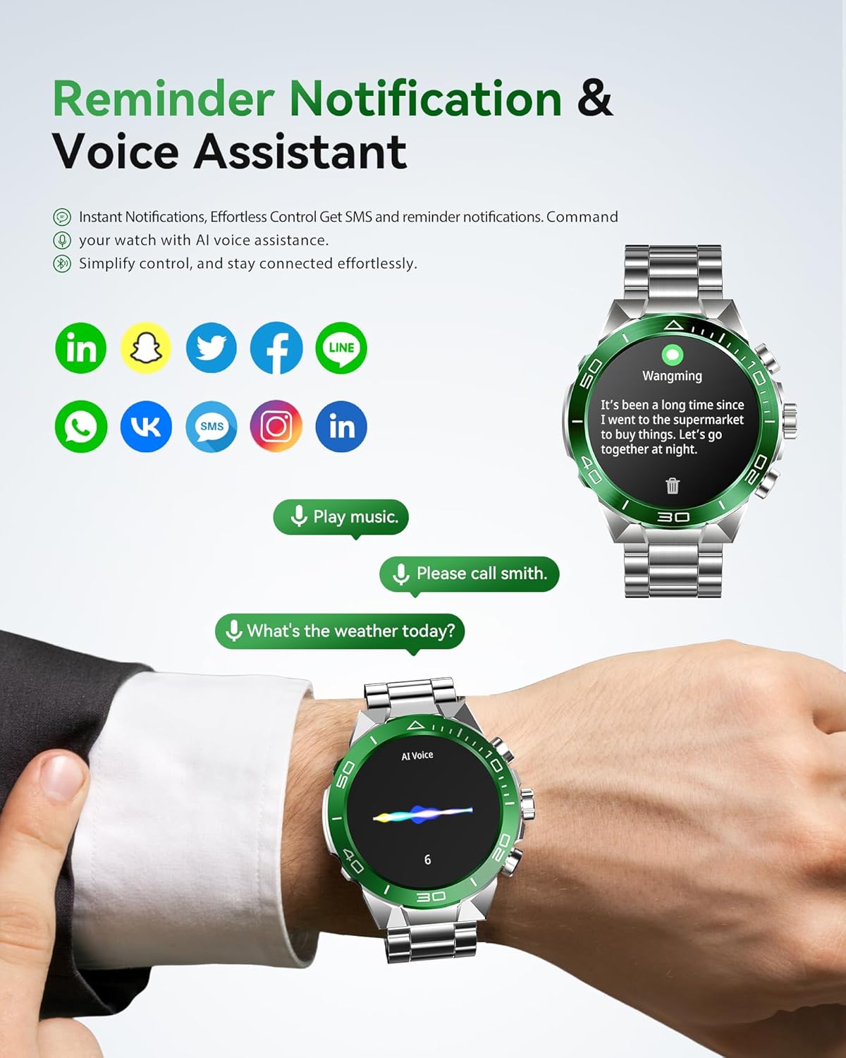 SOUYIE Reloj inteligente militar resistente para hombres 1.43 "AMOLED