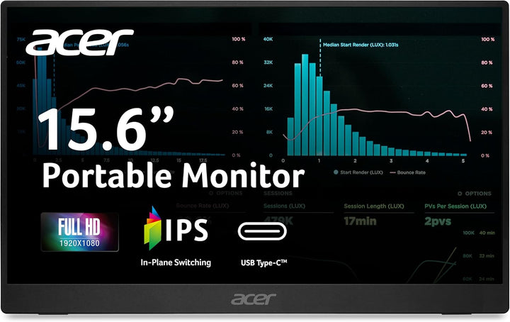 Acer Monitor portátil | FHD IPS de 15.6 pulgadas | Soporte de sincr...
