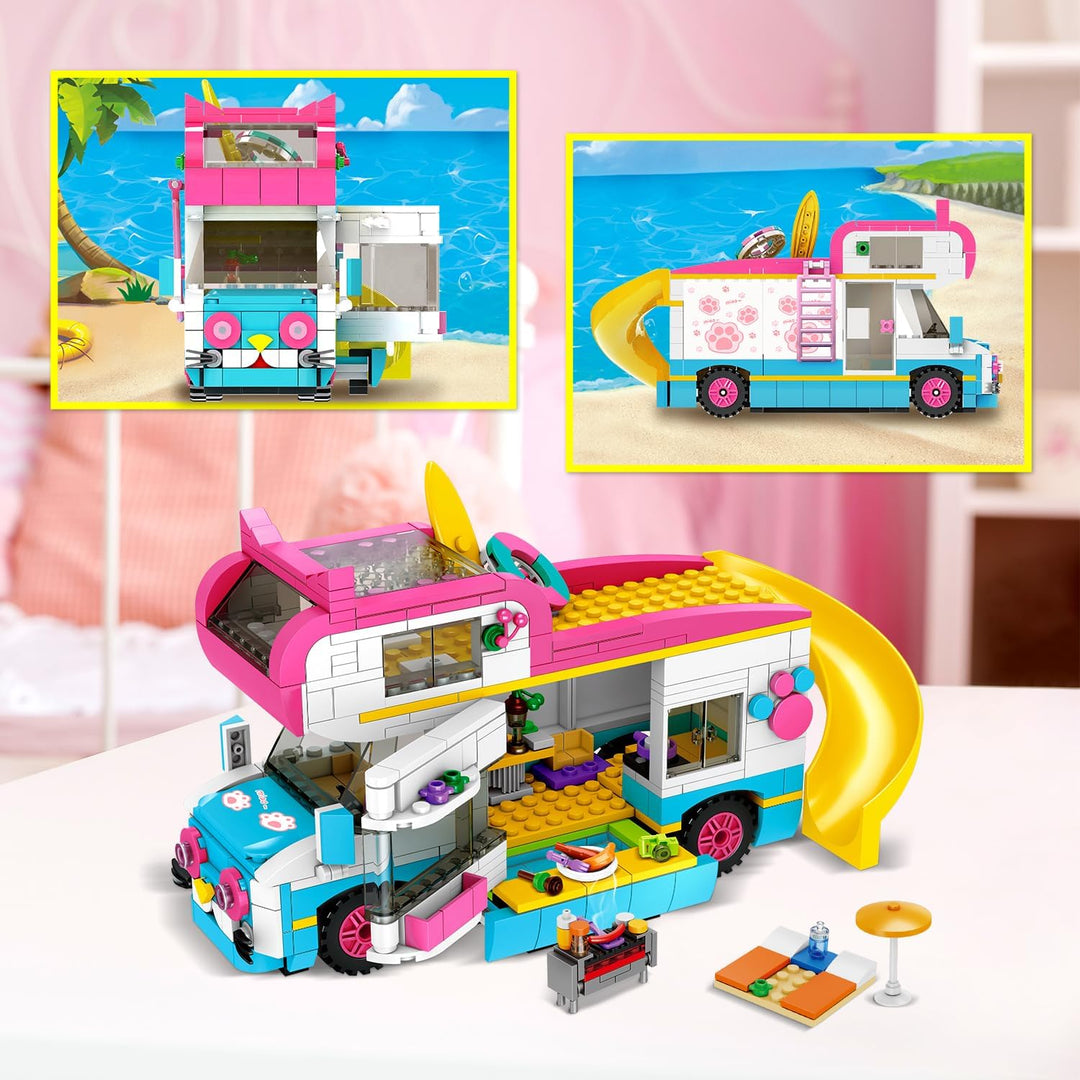 HOGOKIDS Juego de construcción 3 en 1 para niñas cámper y