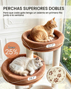 46 pulgadas de Torre de Árbol para Gatos Grandes en Interiores, Condo Cómodo para Gatos Adultos