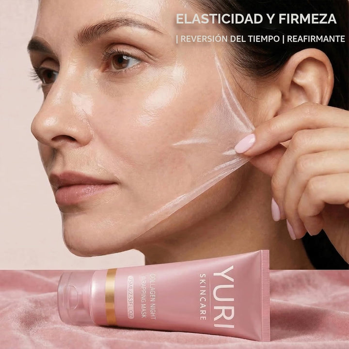 Yuri Skincare Máscara de colágeno, máscara de envoltura nocturna de...