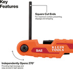 Klein Tools 70543 Juego de llaves hexagonales plegables compactas, métricas