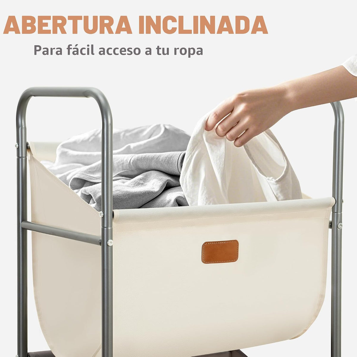 STORAGE MANIAC Cesta de lavandería rodante vertical de 120 litros, clasificador de ropa sucia de 3 secciones con ruedas y 2 frenos, cestas de lavandería de 3 niveles para espacio pequeño, dormitorio