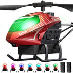 SYMA Helicóptero RC para niños, luces LED de 7 colores, 40 minutos de tiempo de vuelo, rojo