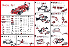 Kit de coche modelo de metal, 287 piezas de juguetes de construcción