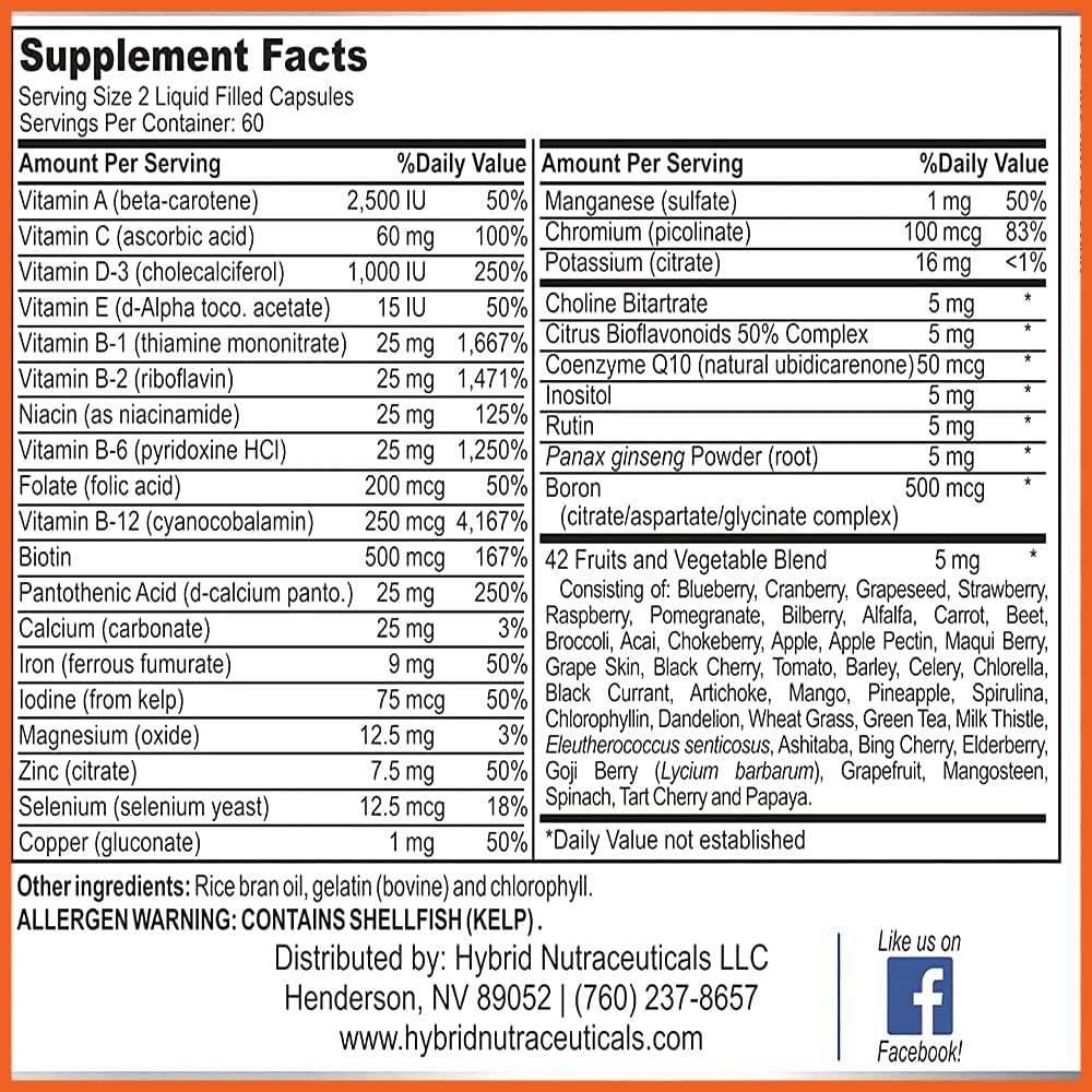 MiracleMulti Cápsulas multivitamínicas líquidas para hombres y muje...