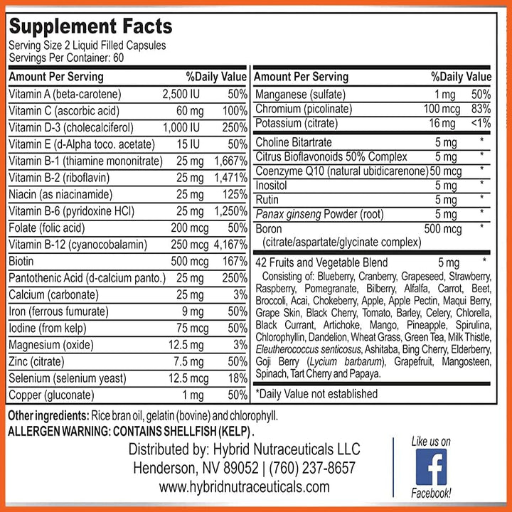 MiracleMulti Cápsulas multivitamínicas líquidas para hombres y muje...
