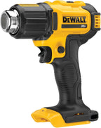 DEWALT Pistola de calor máxima de 20 V, inalámbrica, hasta 990 grados, 42 minutos de tiempo de funcionamiento, luz LED, pistola de calor con accesorios de boquilla plana y de gancho
