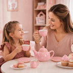 Juego de té de porcelana para niñas, juego de fiesta de té para niñas pequeñas, regalos de cumpleaños para niñas pequeñas